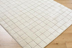 Livabliss x Our PNW Home Cascade Minimalist Grid Area Rug, 10' x 14', Grid Ivory/Taupe