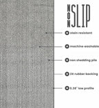 8ft Custom Cut Runner Rug for Narrow Hallways Kitchens - Striped Grey | Non-Slip & Washable | No-Fray Edge Finished