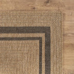 Beverly Rug Easy Jute Bordered Rug 9x12 Washable Large Indoor Outdoor Area Rugs for Living Dining Room Patio Office Stain Resistant Non Shedding Casual Indoor Outside Carpet 9 x 12 Natural