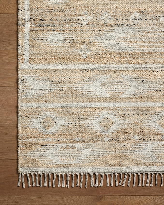 Loloi Angela Rose Rivers Collection RIV-04 Natural/Ivory 3'-6" x 5'-6" Reversible Accent Rug