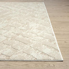 Abani Terra Cream Area Rug for Living Room, Bedroom - Rustic Modern Pattern - 4' x 6' - Durable & Easy to Clean