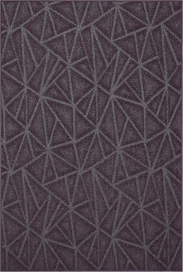 Furnish my Place Geometrical Pattern Indoor/Outdoor Refine Purple Rug, Abstract Area Rug, Home Decor Mat, Contemporary Rug for Living Room, Made in USA -2' x 4' Rectangle
