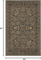 Rugs.com Yasmin Collection Rug – 5' x 8' Gray Medium Rug Perfect for Bedrooms, Dining Rooms, Living Rooms