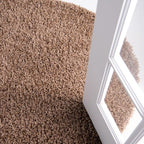 Unique Loom Solid Shag Collection Area Rug (3' 3" Round, Sandy Brown)