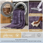 Kokia Abstract Area Rugs 9x12 Bedroom Washable Decor Low Pile Non-Slip Non-Shedding Indoor Carpet Foldable Stain Resistant Floor Mat Living Room Dining Room, Purple Rug, Oslo Dusty
