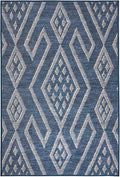 Dash & Albert Guthrie Navy Machine Washable Rug, 2 X 3 Feet, Blue Geometric Pattern