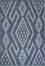Dash & Albert Guthrie Navy Machine Washable Rug, 2 X 3 Feet, Blue Geometric Pattern