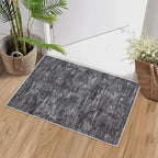 RUGSREAL Small Area Rug 2x3 Entryway Mat with Rubber Backing Stain Resistant Throw Carpet Modern Solid Color Bath Mat Contempowary Washable Rug for Living Room Bedroom Dining Room Kitchen, Dark Grey