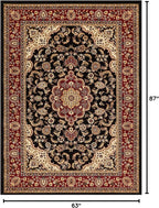 Well Woven Barclay Collection Medallion 5x7 Black Area Rug - for Living Room, Bedroom, and Dining Room