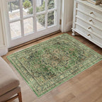 Area Rug 2x3 Entryway Rug Soft Washable Doormat Non Slip Low Pile Lightweight Carpets Indoor Faux Wool Small Rug for Entrance, Kitchen, Bedroom, Living Room