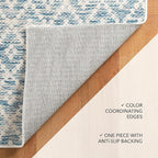 Dash and Albert Melange Diamond Machine Washable Area Rug - Runner - 2.5' x 8' Blue - Diamond Accent Rug - Anti-Slip Backing, Lightweight, Machine Washable, High Traffic Area Kitchen, Mudroom