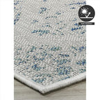 FH Home Flat Woven Outdoor Rug - Waterproof, Easy to Clean, Stain resistant - Premium Polypropylene Yarn - Distressed Farmhouse - Porch, Deck,Balcony,Laundry Room - Granada - Aqua - 2ft 7in x 4ft 11in