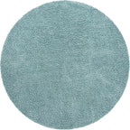 Unique Loom Davos Shag Collection Area Rug - Solid (10' Round, Aqua)