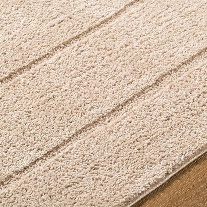 Livabliss x Our PNW Home Cascade Minimalist Striped Area Rug, 2'7" x 12', Taupe