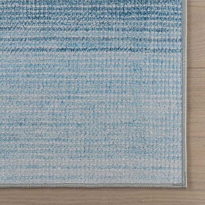 Dash & Albert Pandora Blue Machine Washable Rug, 2 X 3 Feet, Blue Abstract Pattern
