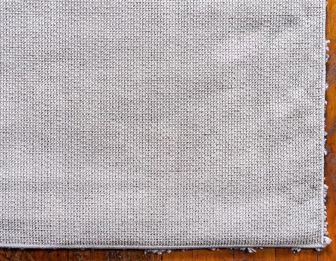 Unique Loom Davos Shag Collection Area Rug - Solid (2' 7" x 10' Runner, Sterling)
