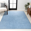 JONATHAN Y Haze Solid Low-Pile Classic Blue Indoor Area Rug 5x8, Coastal,Bohemian,Minimalist,Classic, Easy-Cleaning for Living Room,Bedroom,Kitchen,Pet Friendly,Non-Shedding (SEU100F-5)
