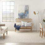 Nourison Home Courtyard Ivory Silver 9' x 12' Area Rug - Easy Clean, Non Shedding, Bed Room, Living Room, Dining Room, Kitchen (9' x 12')