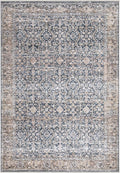 Bloom Rugs Caria Washable Non-Slip 5x7 Rug - Dark Blue/Tan Traditional Area Rug for Living Room, Bedroom, Dining Room, and Kitchen - Exact Size: 5' x 7'