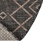 Unique Loom Outdoor Trellis Collection Area Rug - Tribal Trellis (3' 3" x 5' 3" Oval, Charcoal Gray/ Natural)