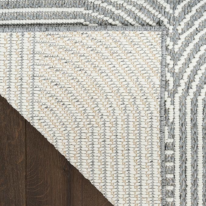 Nourison Home Textured Home Charcoal Ivory 2'3" x 7'6" Area Rug - Easy Clean, Non Shedding, Bed Room, Living Room, Dining Room, Kitchen (8' Runner)