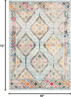 SAFAVIEH Madison Collection Accent Rug - 4' x 6', Blue & Yellow, Boho Diamond Distressed Design, Non-Shedding & Easy Care, Ideal for High Traffic Areas in Entryway, Living Room, Bedroom (MAD418K)