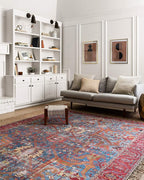 Loloi Loren Collection LQ-10 Blue/Red 3'-6" x 5'-6" Accent Rug