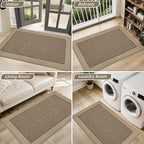 BEQHAUSE Indoor Door Mat 32" x 48", Dirt Trapper Door Mats Non-Slip Entryway Rugs Washable, Resist Dirt Absorbent Welcome Mat, Low Profile Floor Mats for Front Back Door and Entryway, Taupe