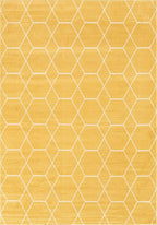 Unique Loom Trellis Frieze Collection Area Rug - Geometric (10' x 14' 1", Yellow/ Ivory)