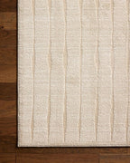 Loloi Chris Loves Julia Calvin Collection CLV-02 Ivory/Oatmeal 3'-6" x 5'-6" Accent Rug Checkered Neutral Soft Living Room Bedroom Carpet
