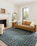 Loloi Rifle Paper Co. Eden Collection EDE-03 Lattice Indigo 7'-6" x 9'-6" Area Rug feat. CloudPile™