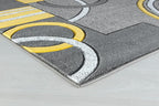 GLORY RUGS Modern Area Rug 5x7 Yellow Soft Hand Carved Contemporary Floor Carpet with Premium Fluffy Texture for Indoor Living Dining Room and Bedroom Area