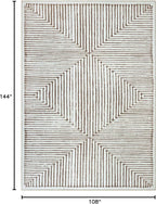 Bloom Rugs Washable Non-Slip 9' x 12' Rug - Brown Striped Area Rug for Living Room, Bedroom, Dining Room, and Kitchen - Exact Size: 9' x 12'