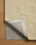 Loloi Leanne Ford Craven Collection CVN-04 Oatmeal/Dove 9'-3" x 13' Area Rug Checkered, Patterned, Neutral, Living Room, Bedroom, Dining Room