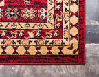 Unique Loom Taftan Collection Border Geometric Tribal Inspired Design Area Rug (2' 2 x 3' 0 Rectangular, Red/ Gold)