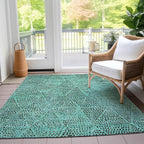 Addison Rugs Chantille ACN591 Teal 2'6" x 3'10" Indoor Outdoor Area Rug, Easy Clean, Machine Washable, Non Shedding, Bedroom, Living Room, Dining Room, Kitchen, Patio Rug