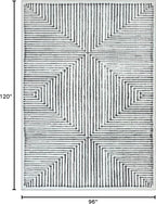 Bloom Rugs Washable Non-Slip 8' x 10' Rug - Black/Ivory Striped Area Rug for Living Room, Bedroom, Dining Room, and Kitchen - Exact Size: 8' x 10'