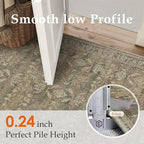 3x10 Brown Area Rug Runners for Hallways Washable Vintage Distressed Carpet Low Pile Non Slip Indoor Retro Soft Long Accent Rug Bedroom Kitchen Bathroom Laundry Dining Living Room