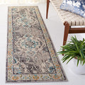 SAFAVIEH Monaco Collection Runner Rug - 2'2" x 16', Grey & Light Blue, Boho Chic Medallion Distressed Design, Non-Shedding & Easy Care, Ideal for High Traffic Areas in Living Room, Bedroom (MNC243G)
