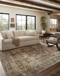 Loloi Magnolia Home by Joanna Gaines Sinclair Collection SIN-01 Rust/Lagoon 2'-3" x 3'-9", .25" Pile Height, Machine Washable, Accent Rug
