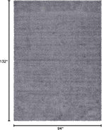 Unique Loom Davos Shag Collection Area Rug - Solid (7' 10" x 11' Rectangle, Peppercorn)