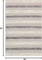 Mark&Day Wool Rugs, 5x7 Marvelle Global Medium Gray Area Rug, Black Ivory Carpet for Living Room, Bedroom or Kitchen (5' x 7'6")
