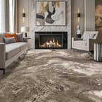 Abstract 8x10 Area Rugs: Modern Washable Rug for Living Room Bedroom Dining Room Indoor - Thin Low Pile Non-Slip Large Carpet - Beige Brown
