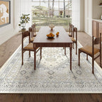 zesthome 6x9 Area Rug, Super Soft Washable Rugs for Living Room, Non-Slip Stain Resistant Vintage Rugs, Ultra-Thin Large Area Rugs (Beige,6'x9')