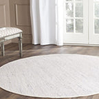 SAFAVIEH Rag Rug Collection 5' Round Ivory/Multi RAR121G Handmade Boho Stripe Cotton Area Rug