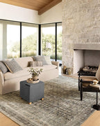 Loloi Amber Lewis Morgan Collection MOG-02 Navy/Sand 8'-3" x 11'-3" 38" Thick Area Rug feat. CloudPile, Neutral, Room Décor, Vintage Inspired, Livingroom, Bedroom, Dining Area