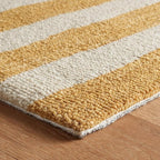 Dash & Albert Silas Stripe Gold Hand Micro Hooked Wool Rug, 2 X 3 Feet, Yellow/Orange Stripe Pattern - Premium Luxury Hotel Quality Soft Breathable Hypoallergenic Machine Washable Easy Care All