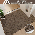 COSY HOMEER Door Mat 32”x48”,Absorbent Dirt Trapper Entryway Rugs,Non-Slip Welcome Mat,Washable Entry Rugs,Low Pile Doormat for Front Back Door,Wet Shoes & Paws,Brown