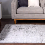 Rugs.com Leipzig Collection Area Rug – 8' x 10' Grey Low-Pile Rug Perfect for Living Rooms, Large Dining Rooms, Open Floorplans