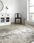 Loloi Teagan Collection TEA-07 Natural/Denim 2'-8" x 10'-6" Runner Rug, Large, Soft Neutral Rug, High-Traffic for Living Room, Bedroom, Home Office, Dining Area